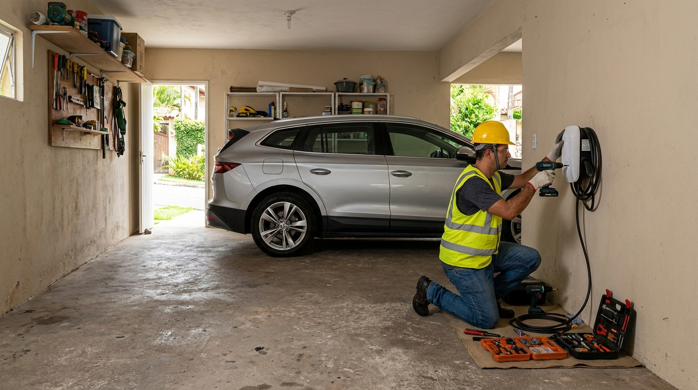 Instalacao de carregador de carro eletrico residencial em Cabo Frio‑RJ