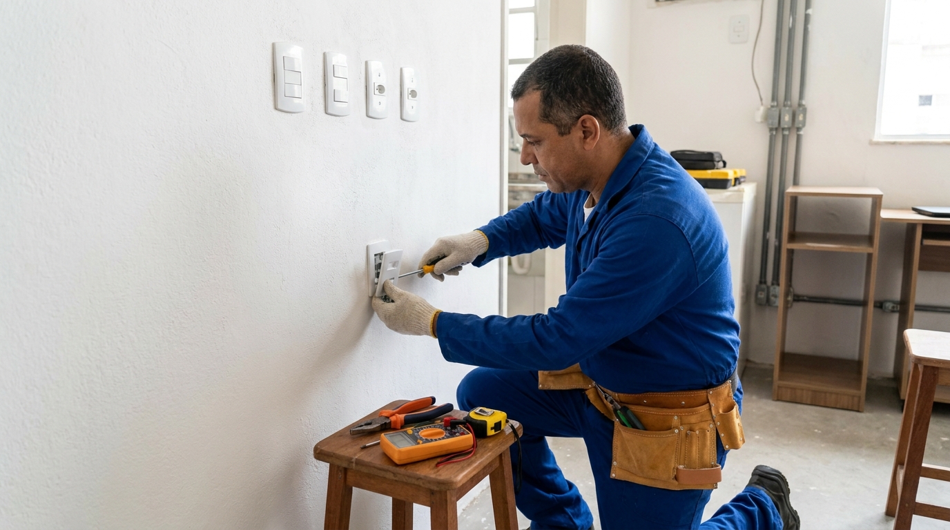 Instalacao de tomada e interruptor profissional em Cabo Frio‑RJ