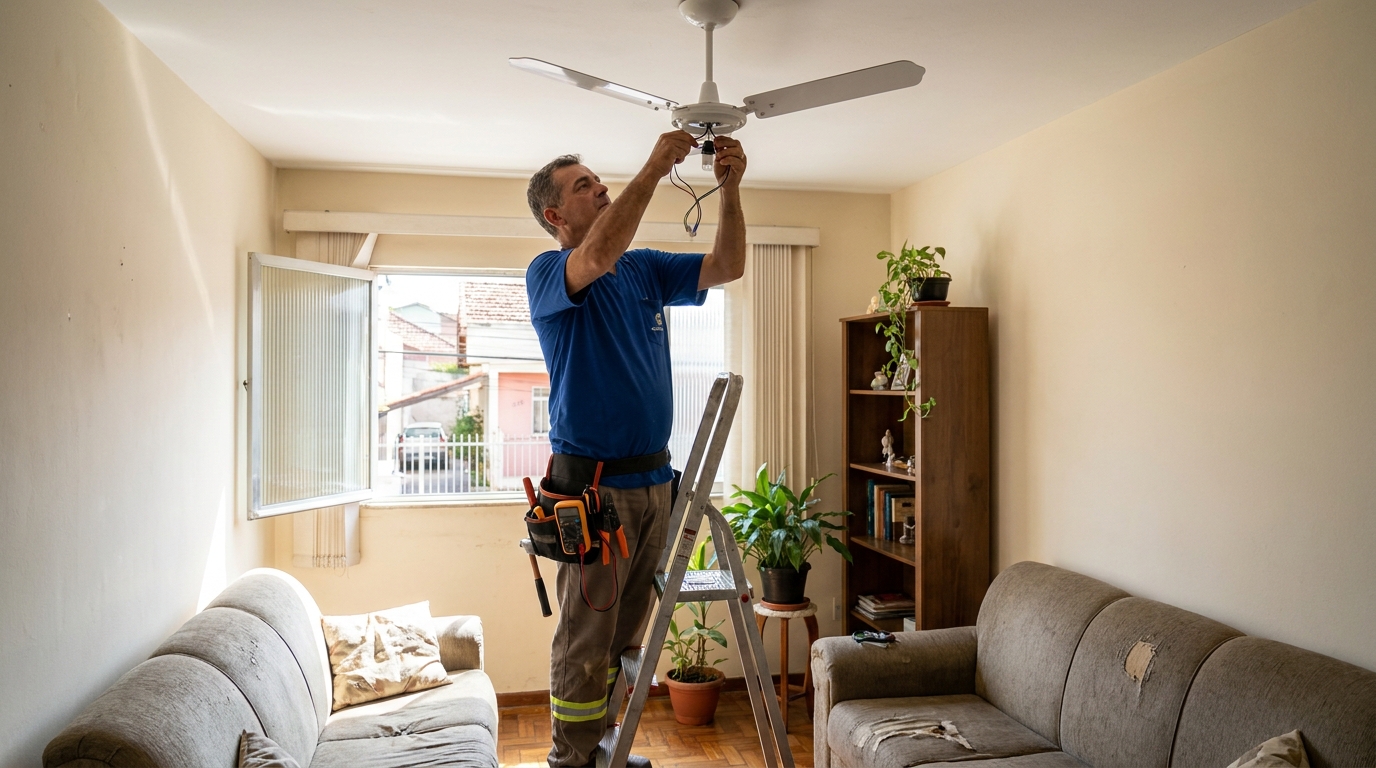 Instalacao de ventilador de teto em Cabo Frio‑RJ